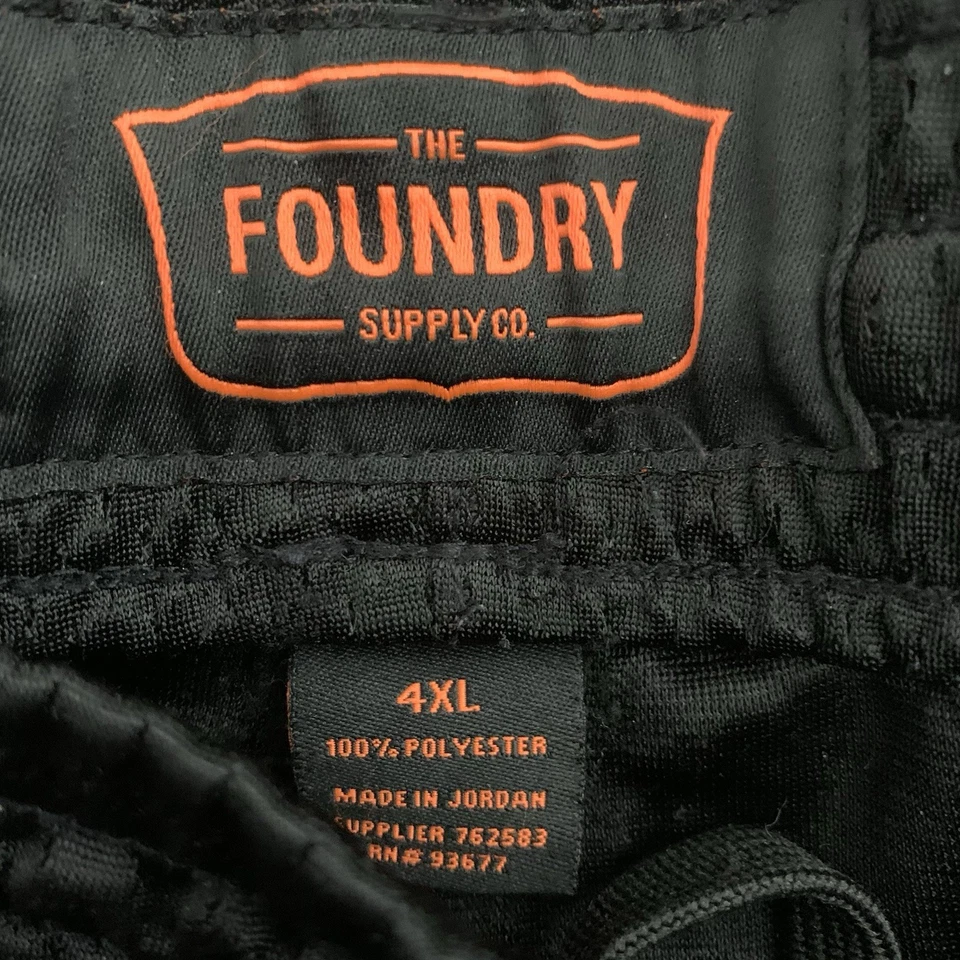 Pantalones Cortos de Malla Foundry Supply Para Hombres 4XL Grandes Negros Pull-On Bolsillos Elásticos Relajados Foto 2 de 4