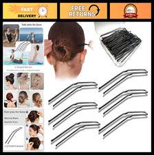 36 Pcs U-Shaped Hair Pins for Buns Updos - Large Black Bobby Pins for All Hair