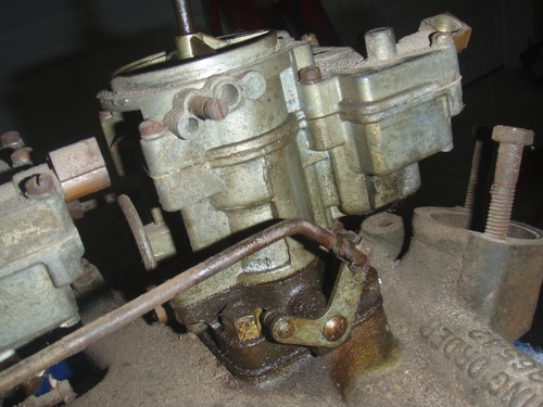 OLDS 1957 1958 PONTIAC J2 Tri Power intake manifold factory 2 jet Rochester - Bild 5 von 10