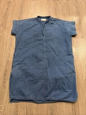 Everlane The Splitneck Jean Denim Boxy Shift Above Knee Dress sz 12 Pockets