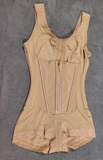 Women's Nylon Full Body Shaper Faja Corset Waist Cincher Tan Size Large