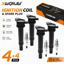 4X Ignition Coil  IRIDIUM Spark Plug For 2006-2011 Hyundai Accent Kia Rio UF499