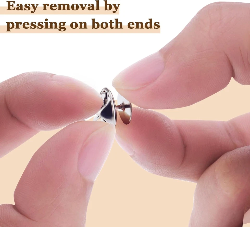 50 Pairs Silver Pin Backs Replacement for Craft and Jewelry Making - Image 2 of 4