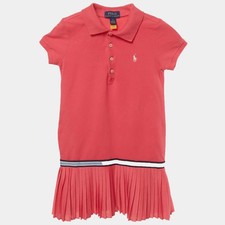 Polo Ralph Lauren Kids Pink Cotton Pleated Polo Dress 5Yrs