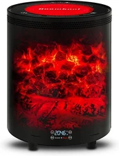 Space Heater Indoor Portable Electric Fireplace Heaters with 3D Flame Effect 