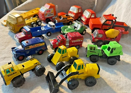 Vintage Small Vehicle Tonka Lot Truck Van Tractor Trailer - Mixed Years