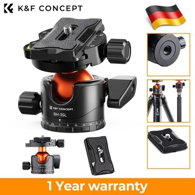 K&F CONCEPT 360° Panorama Stativkopf 25-36mm mit 1/4'' Schnellwechselplatte NEU