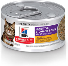 Hill's Science Diet Wet Cat Food, Sensitive Stomach Skin, Chicken Vegetable