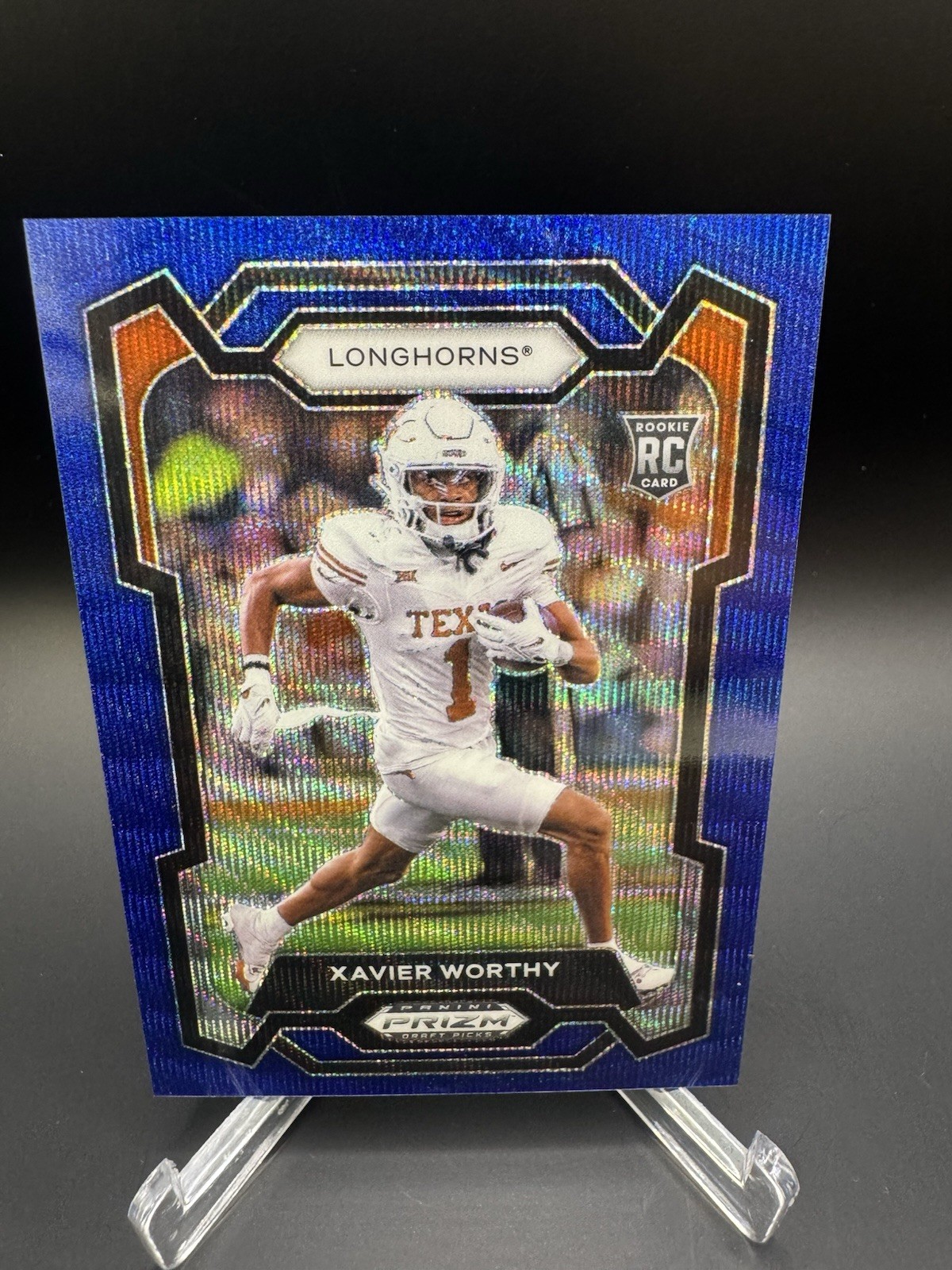 2024 Panini Prizm Draft Picks - Xavier Worthy #153 Blue Wave Prizm /249 (RC)