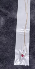 14k gold chain necklace RED pendant