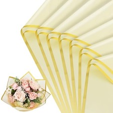 Yellow Flower Wrapping Paper -20 Sheets, Floral Bouquet goldedge-yellow