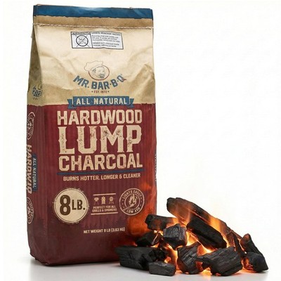 8 LB. All Natural Hardwood Lump by - Premium Natural for Grilling, BBQ, Smoki...