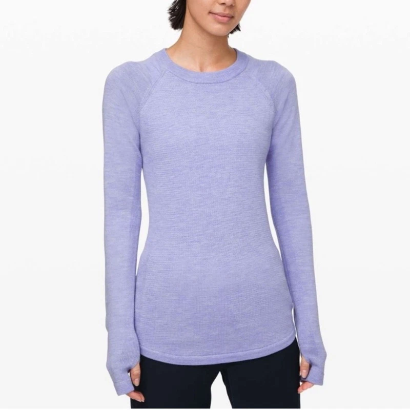 lululemon sit in lotus heathered cozy crew neck knit sweater