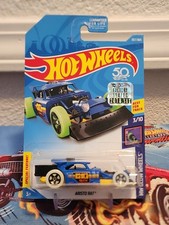 🔥 2018 Hot Wheels Aristo Rat #357 HW Glow Wheels 5pk Blk 3/10 Blue🔥