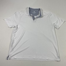 Tommy Bahama Polo Shirt Mens Large White Blue Performance Golf Casual