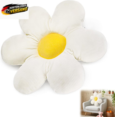 Sitzkissen Blumenform Kinder Sofa Bodenkissen 40cm Crem Weiß multifunktional