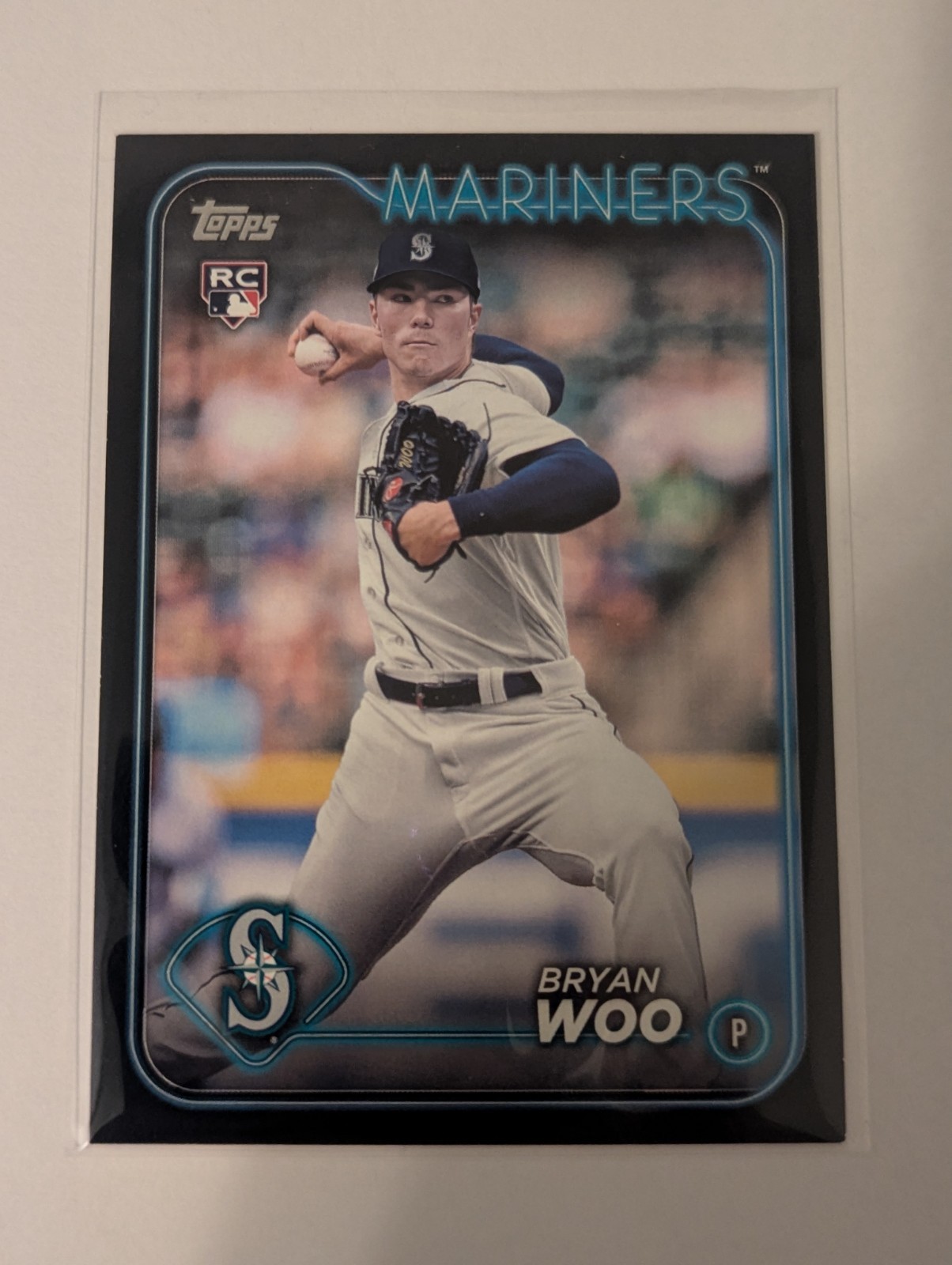 2024 TOPPS Series One Black (RC)- Bryan Woo Card #12 Numbered 63/73