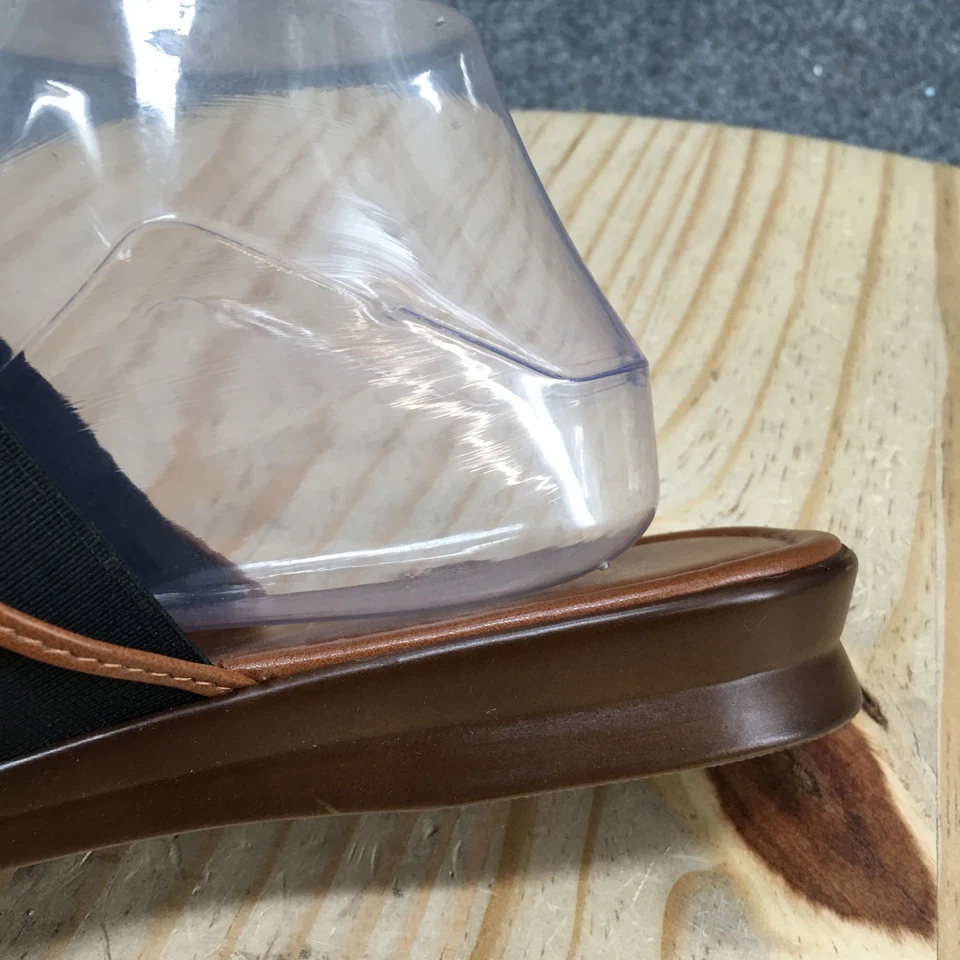 Italian Shoemakers Sandals Womens 11 Casual Slip On Thong Flats Brown Black - Image 4 of 4