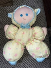 Vintage Fisher Price Slumber Babies Yellow pInk lamb Plush Doll 1989 baby toy