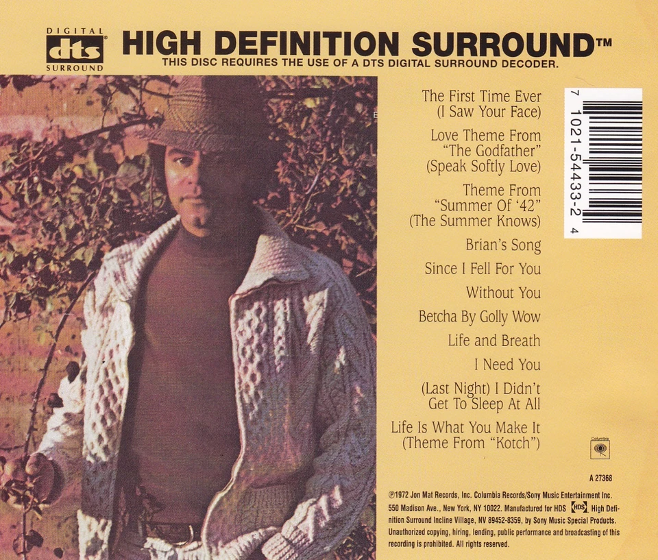 JOHNNY MATHIS - CD - The First Time Ever ( I Saw Your Face ) - Bild 2 von 2