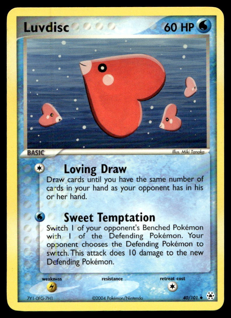EX-NM Hidden Legends Luvdisc Uncommon 40/101 2004 Pokemon TCG