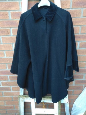Handmade Bespoke cape cloak cashmere/velvet collar/mid-length/M/Vintage 
