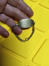 WW2 US ARMY ID BRACELET ROBERT F. NUGENT 1/20 12 KTGF HAS ID NUMBER UNRESEARCHED