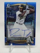 2025 Bowman Draft Chrome 95/150 Devin Taylor Blue Mojo Prospect Auto Athletics
