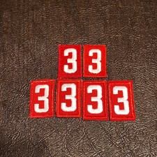 x6 3 BSA Boy Scouts of America Red/White Troop Number Patches, Pre-owned