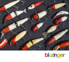 (14) Vintage Wooden Fishing Lures Creek Chub Pflueger South Bend Rush Tango