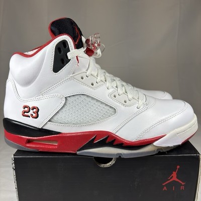 Air Jordan 5 Retro Fire Red Black Tongue Size 9.5 136027-120 New 2013