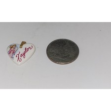 Taylor Heart Shaped Kiln Fired Porcelain Metal Bail Pendant  Angel graphic