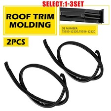 Fit Toyota Corolla 2003-2008 Black Rubber Roof Drip Molding Strips Upper 2-6x