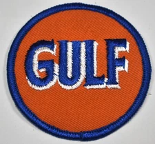 Vintage Gulf Oil Gasoline 2 3/4" Embroidered Employee Uniform Advertising Patch