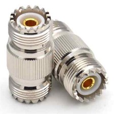 2PCS SO-239 UHF Female to Female Coupler RF Adapter Barrel Connector for PL-259