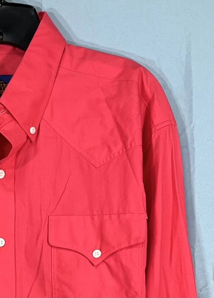CAMISA OCCIDENTAL VINTAGE PANHANDLE SLIM Golden West ROSA OSCURO Sarga Abotonada Talla 17/36 Foto 3 de 4