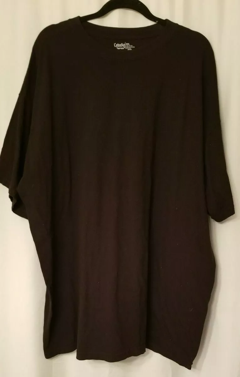 Tee shirt homme noir taille 6XL coton résille suprême 100% coton manches courtes équipage