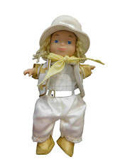 RARE Disney Cowboy BOY bean bag plush doll IT'S A SMALL WORLD 8" Satin Suit EUC