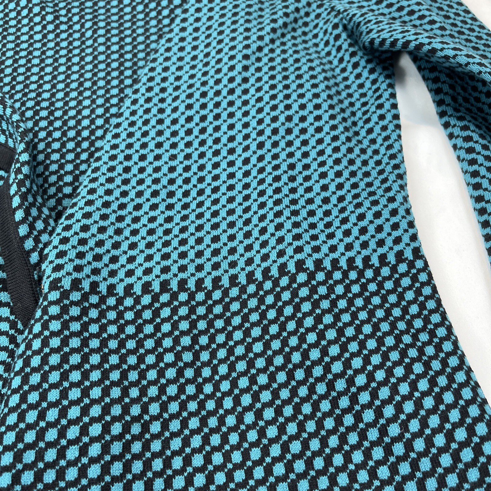 Pendleton One Button Turquoise Black Print Cardig… - image 5