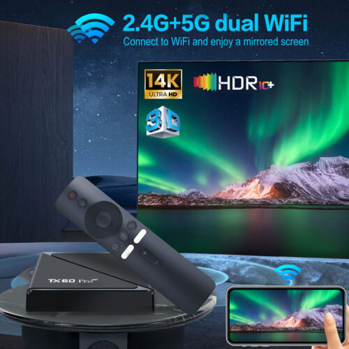 Android 16 Smart TV Box Allwinner H313 Quad Core 2.4G i 5G Dual WiFi6 14K 16G 256G - Zdjęcie 19 z 23