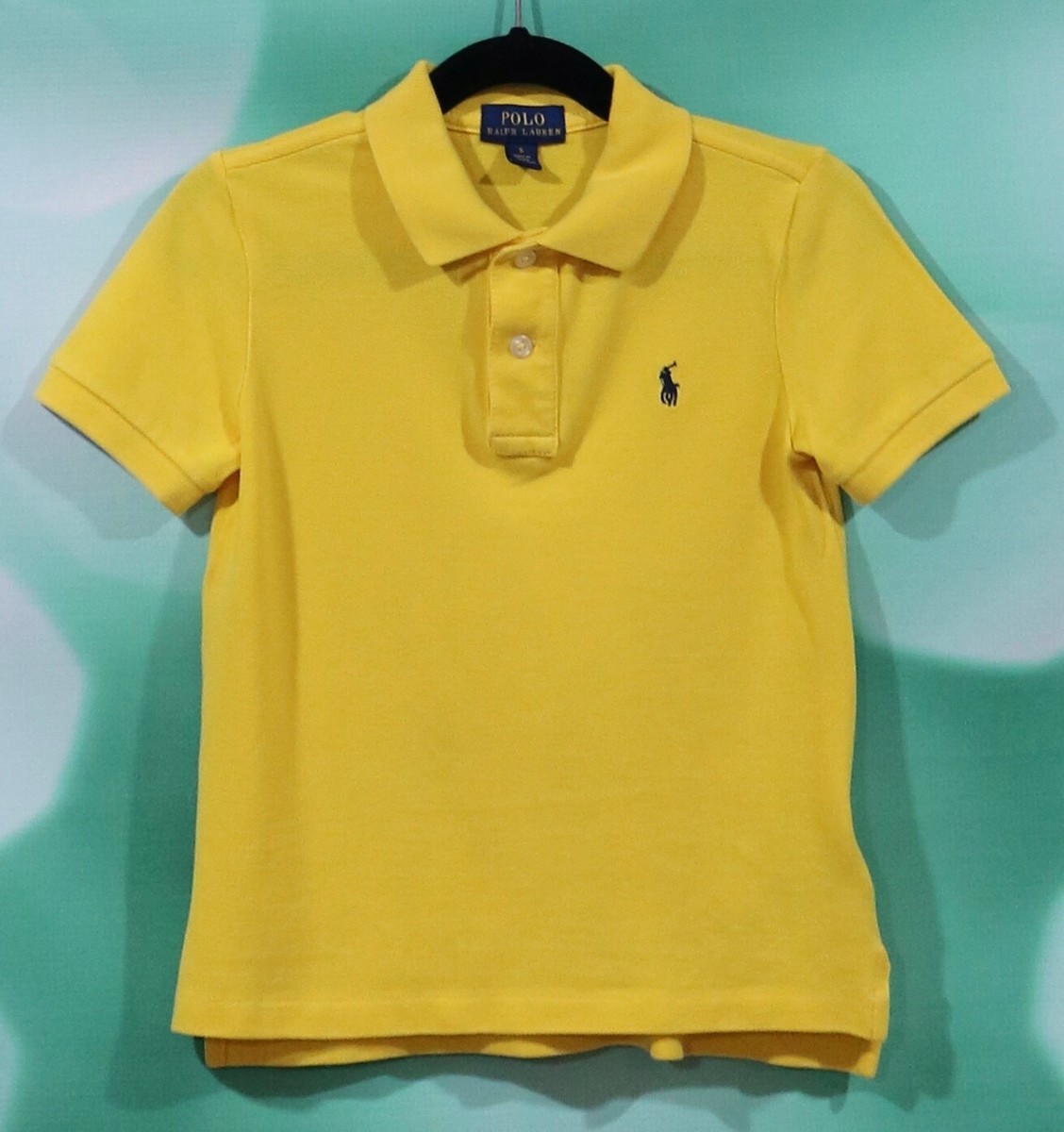 Polo Ralph Lauren Boys Size 5 Yellow Short Sleeve Embroidered Logo