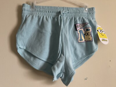 Junior's Minions Light Blue Athletic Shorts Size Medium M NEW