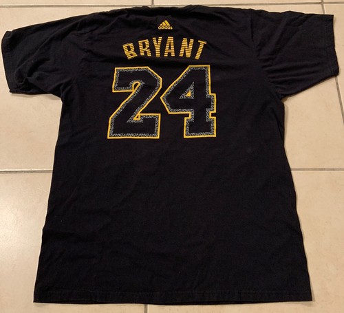 Adidas Kobe Bryant Go To Tee Shirt Lakers 24 Yellow Black Mamba XL XLarge RARE! - Picture 4 of 5
