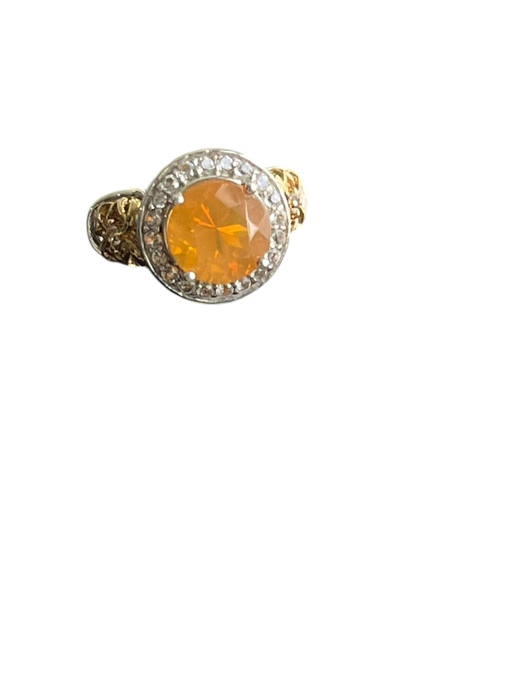 Anillo Victoria Wieck Sunrise ópalo piedras preciosas plata esterlina oro dos tonos 7 Foto 2 de 4