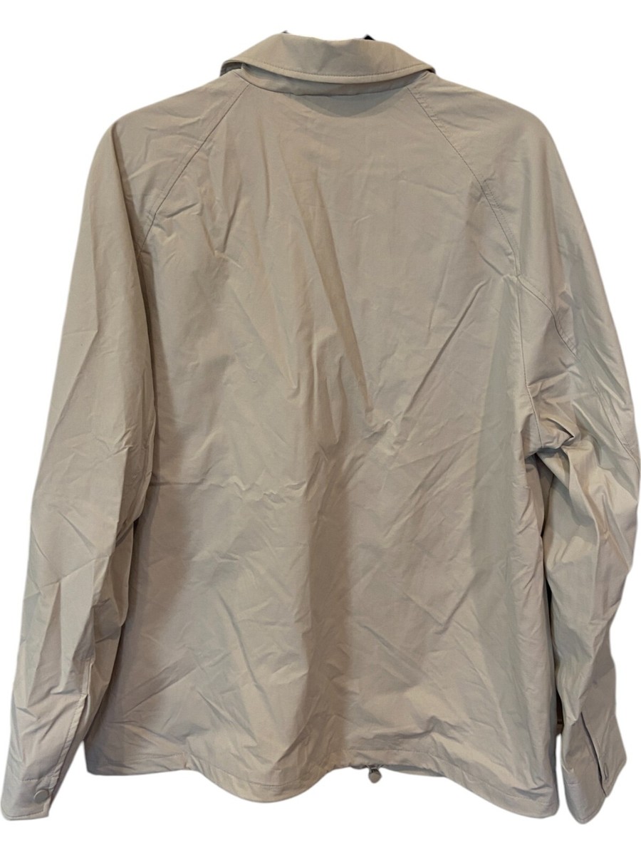 Zara Mens Lightweight Jacket XL Beige Full Zip Snap