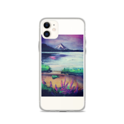 iPhone Case with custom spray paint art design scenic mountain | eBay