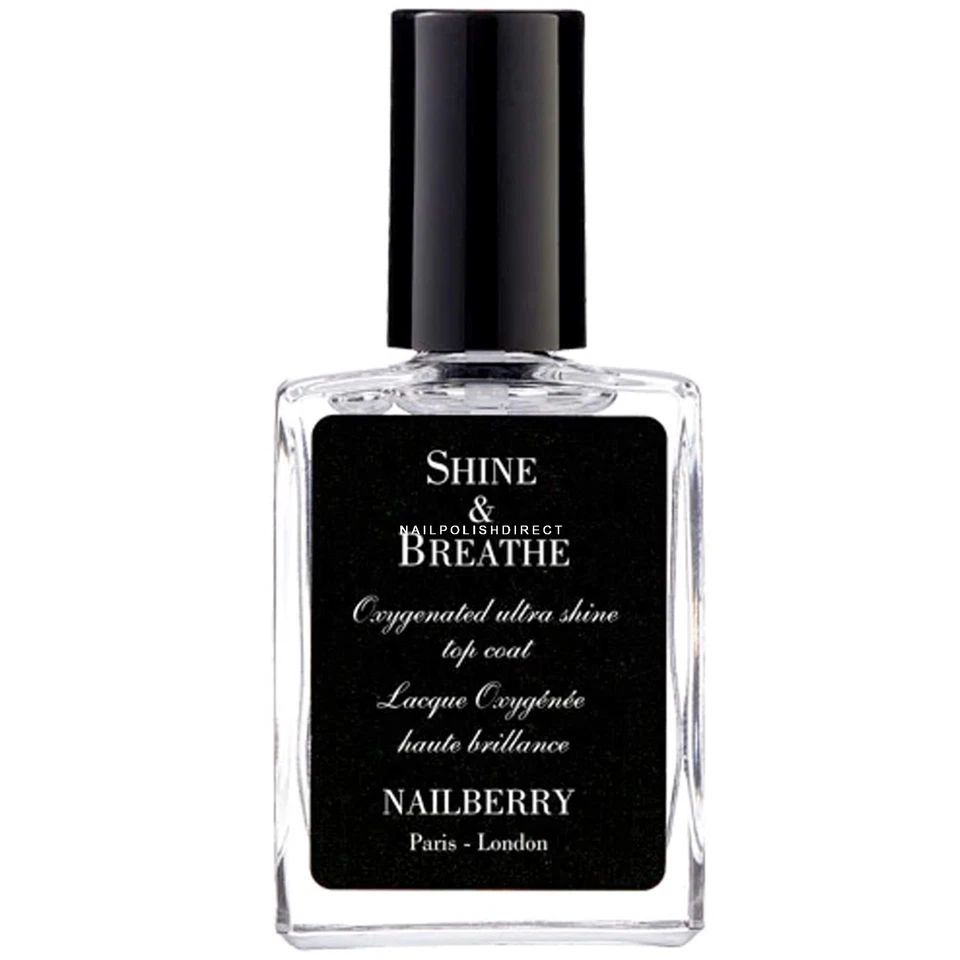 NailBerry Nail Polish Oxygenated Nail Topcoat - Shine & Breathe 15ml