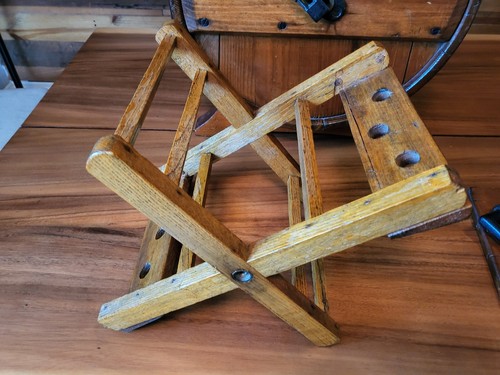 Antique Primitive Table Top Hand Crank Wood Cylinder Barrel Butter Churn - Picture 12 of 15