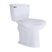 Wonchael 20 inches Extra Tall Elongate Two Piece Toilet Front Side Flush White