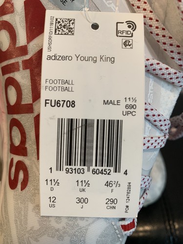 Adidas Adizero Reign Young King Football Cleats FU6708 Floral RED Mens Size 12 - Picture 10 of 10